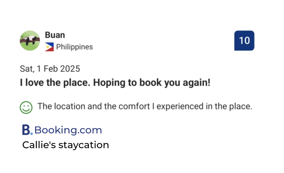 Booking.com Review Screenshot